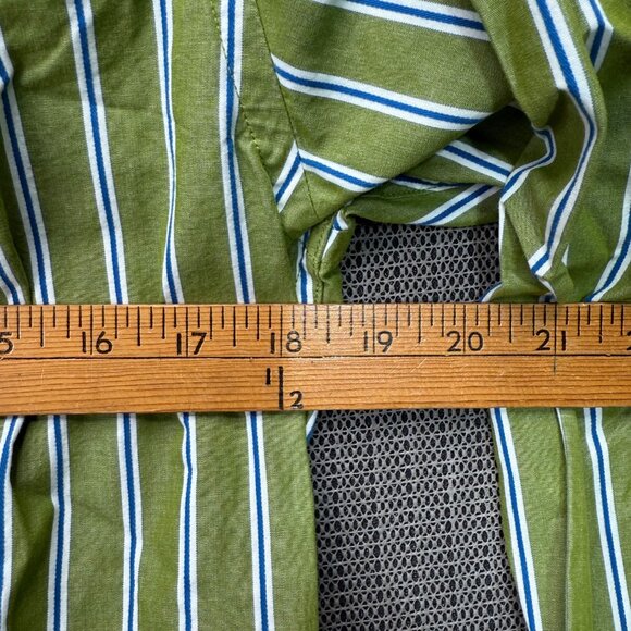 Abercrombie Mens Size XL Green & White Striped Long Sleeve Button-Down Shirt - Picture 7 of 9